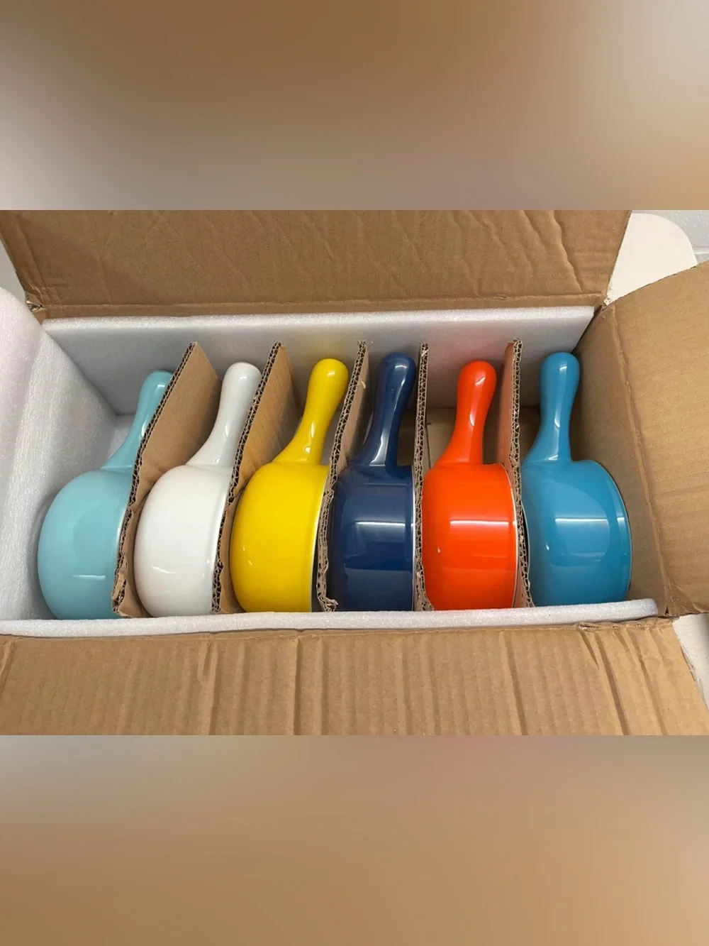 Colorful Ceramic Handled Soup Bowls - Set of 6